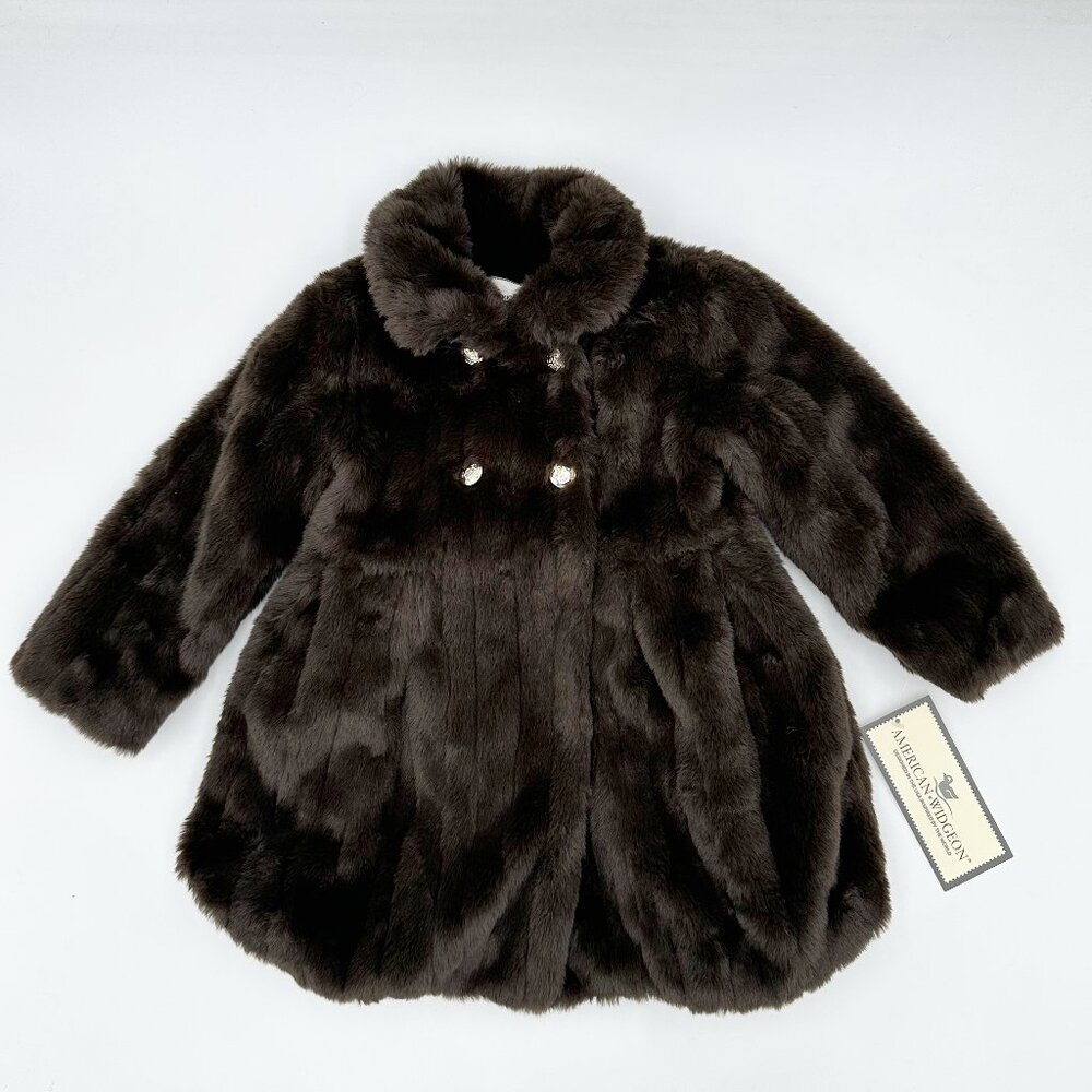 NWT American Widgeon Balloon Coat — Mink Faux Fur, Size 4 — Fully Lined